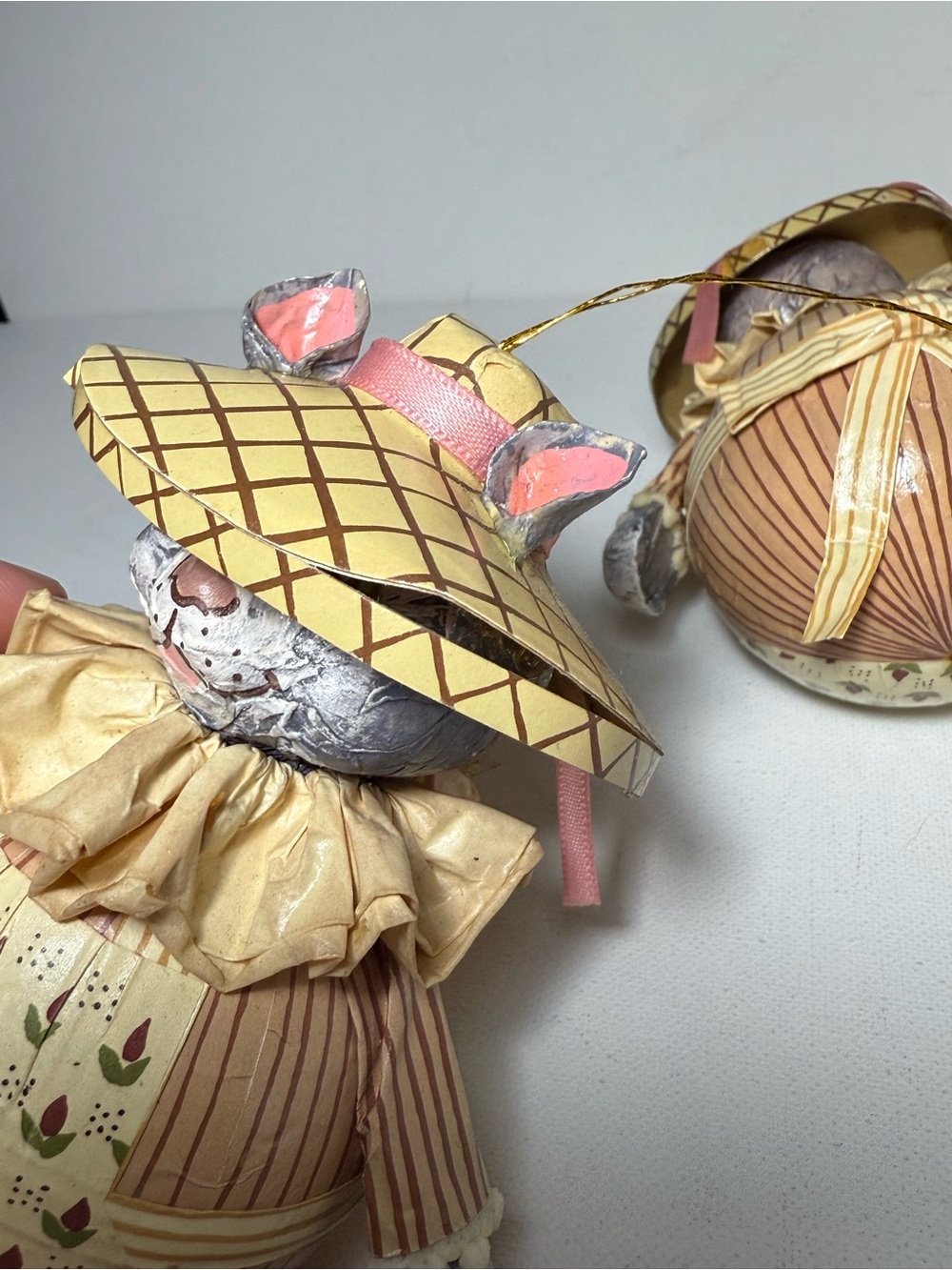 Louis Nichole Kurt Adler Paper Mache Roly Poly Cat (2) Christmas Ornament 1983 - Picture 6 of 13